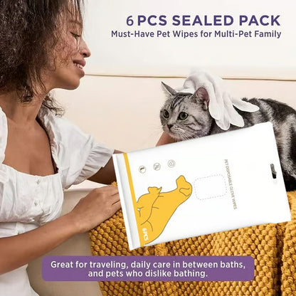 🔥2025 New Arrival🔥Deodorizing Pet Glove Wipes For Dogs（6Pcs)